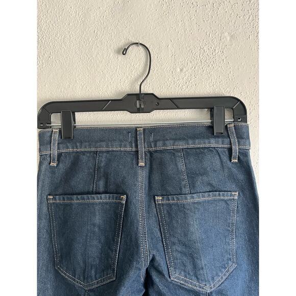 Express Woman Mid Rise Dark Wash Back Center Seam '70s Flare Jeans, Size… - Picture 10 of 10